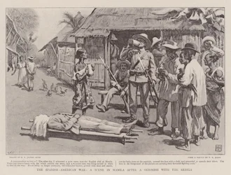 Der Spanisch-Amerikanische Krieg, eine Szene in Manila nach einem Scharmützel mit den Rebellen